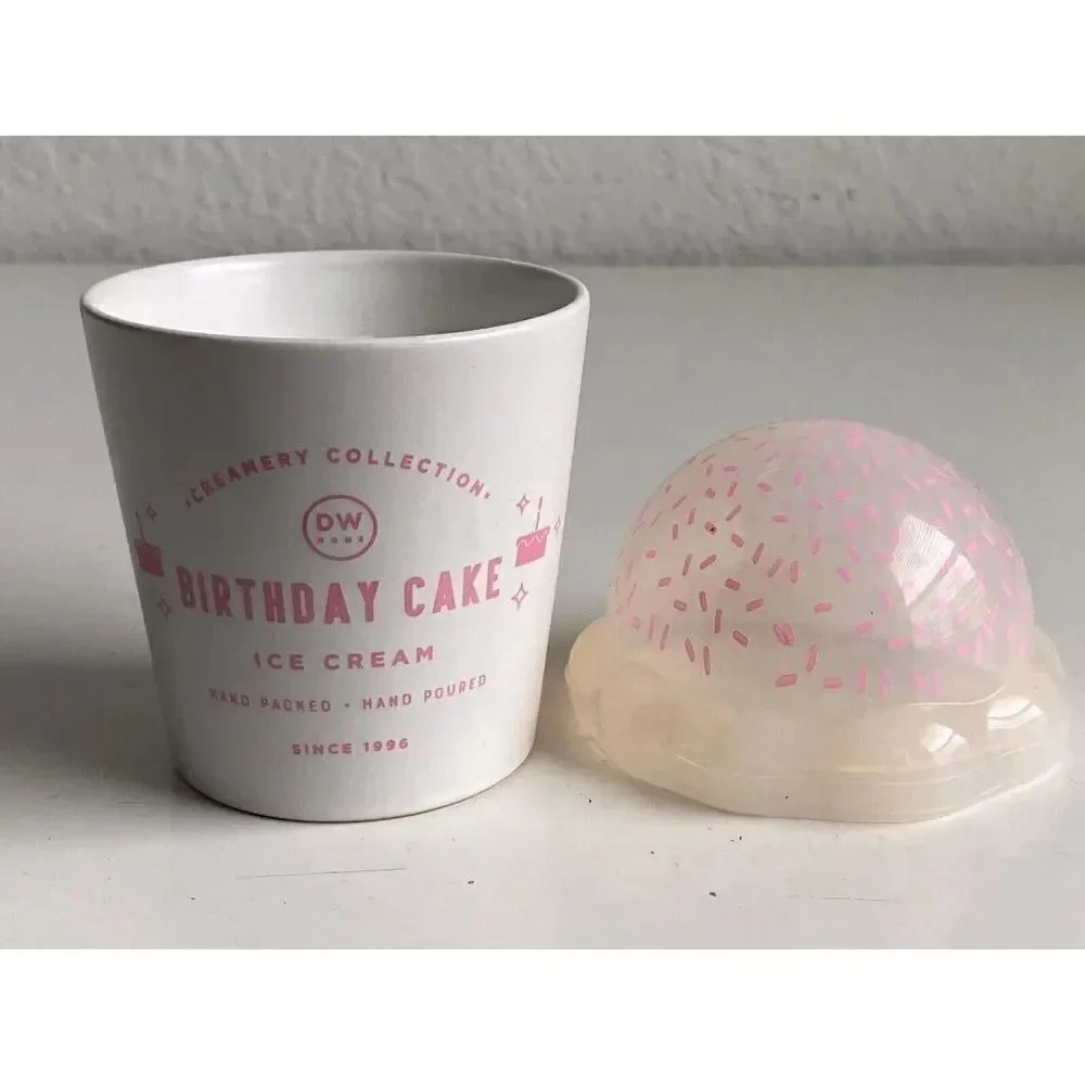 DW Home Birthday Cake Scented Candle 10.8 Oz Creamery Collection‎ Decorative Lid